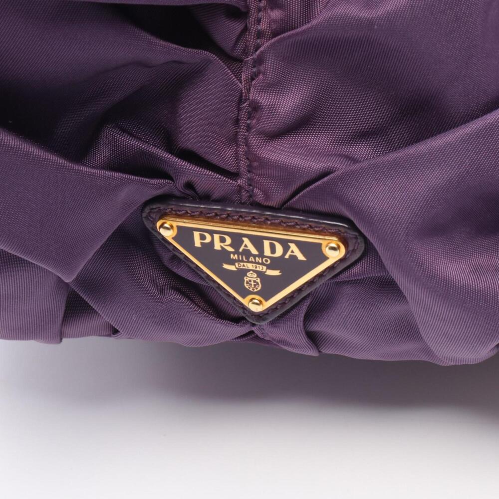 Prada TESSUTO B handbag, nylon and leather, women's, purple, BN1701 - Picture 5 of 9